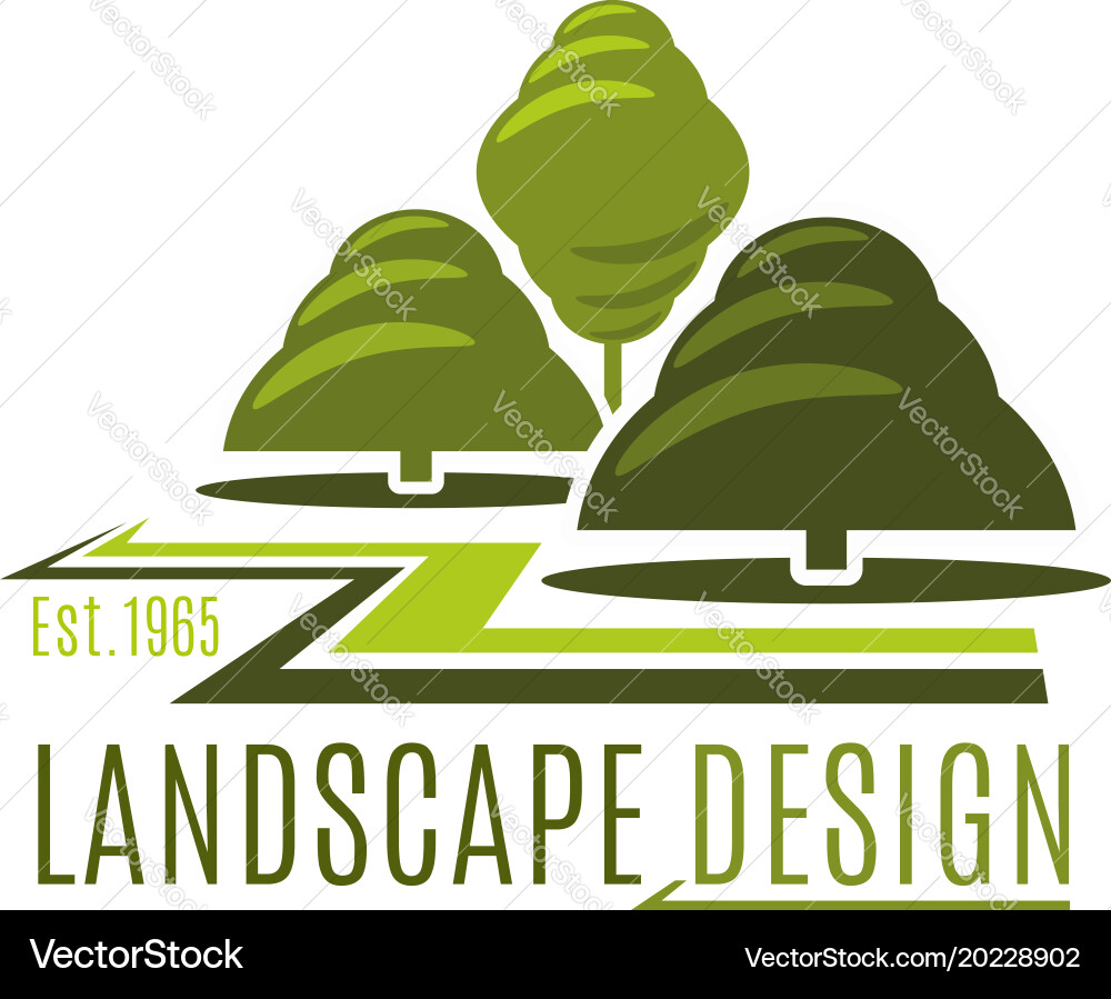 Green Trees Landscape Icon Royalty Free Vector Image