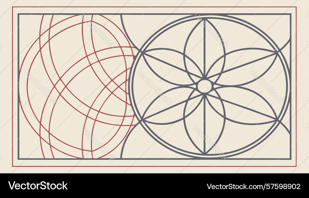 Intersecting circles geometric pattern abstract vector image