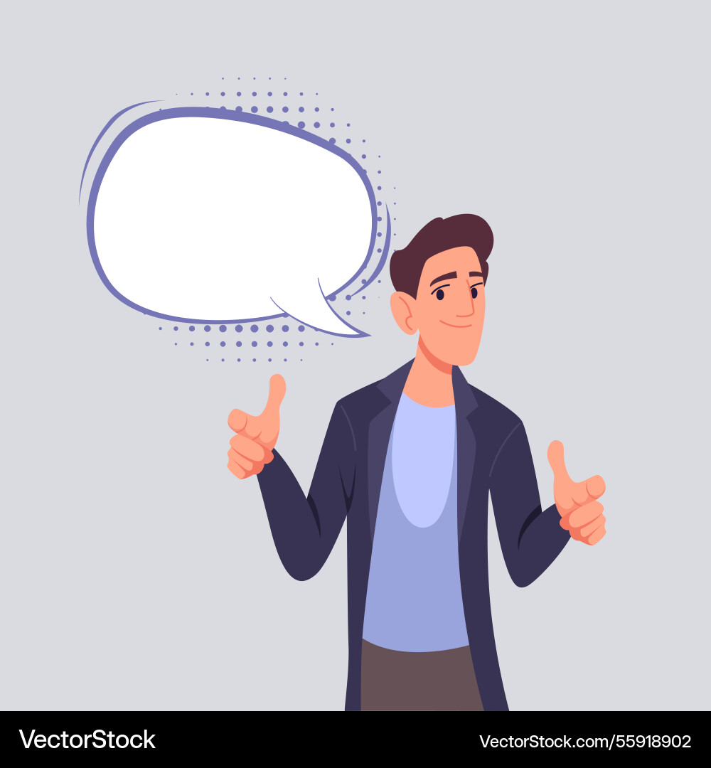 Pointing businessman man standing with empty Pointing businessman man standing with empty vector image