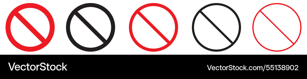 Prohibited Signs Icon Set Vector Image