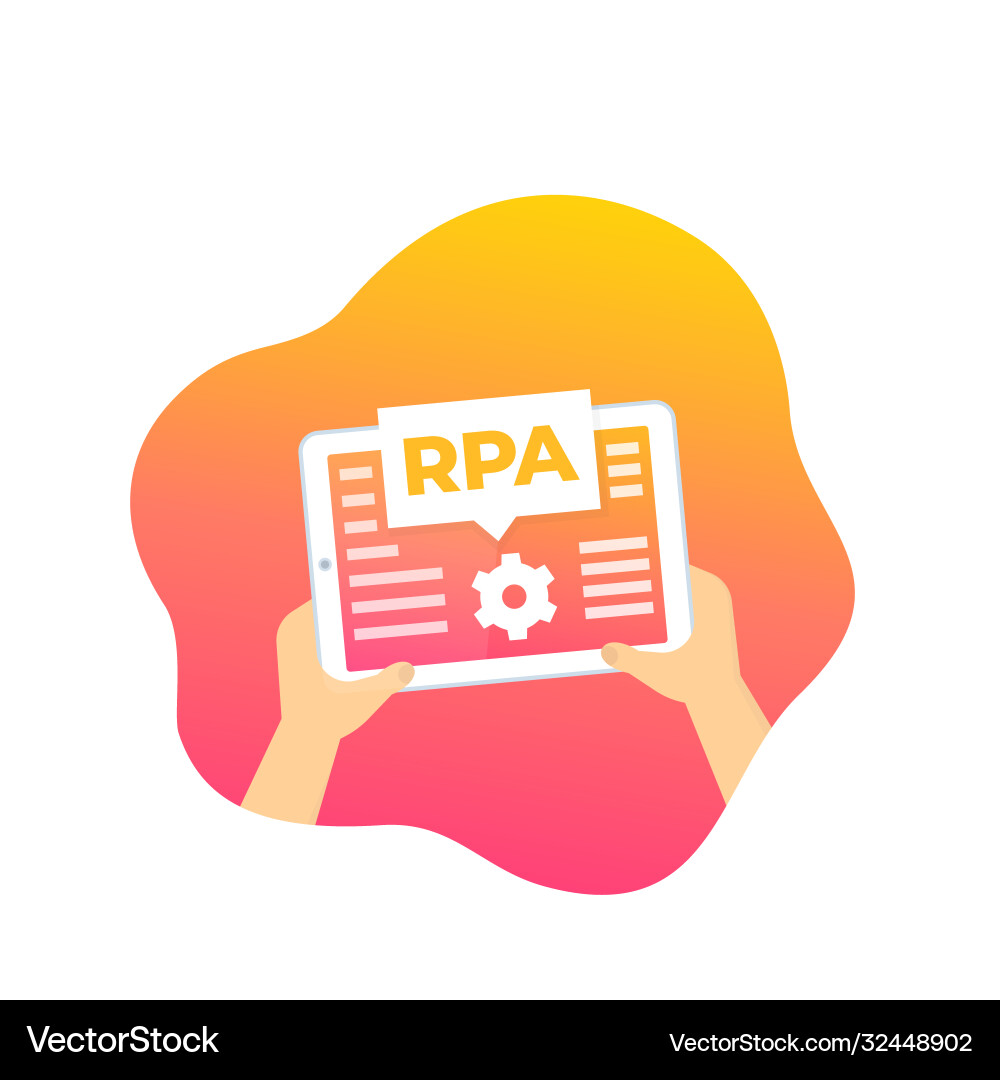 Rpa robotic process automation vector image