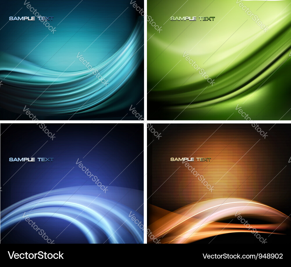 Set of colorful abstract backgrounds vector image