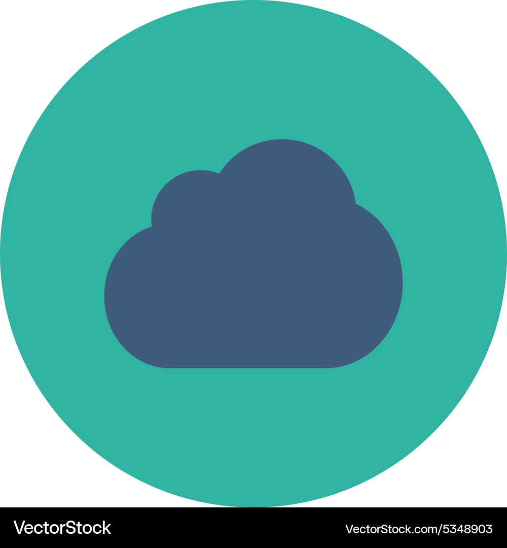 Cloud flat cobalt and cyan colors round button Vector Image