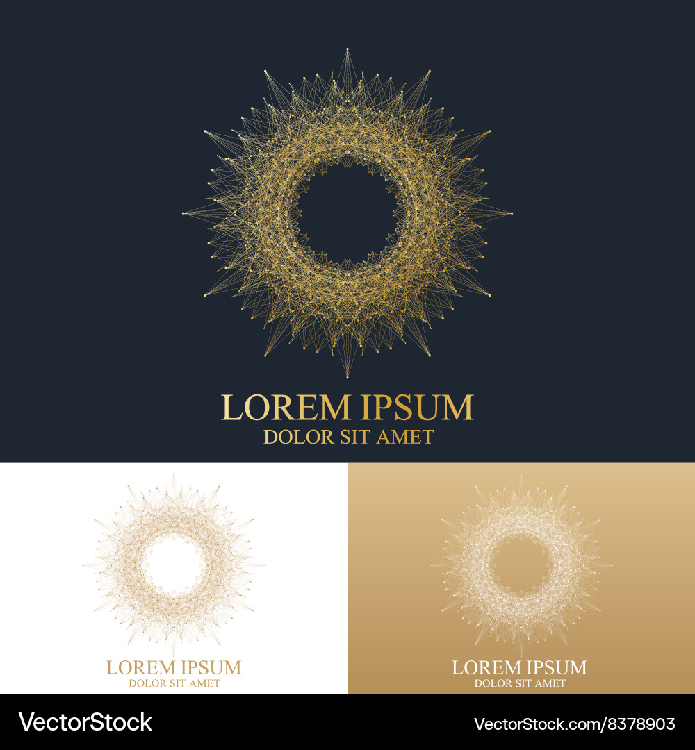 Geometric abstract round form with connected line Vector Image