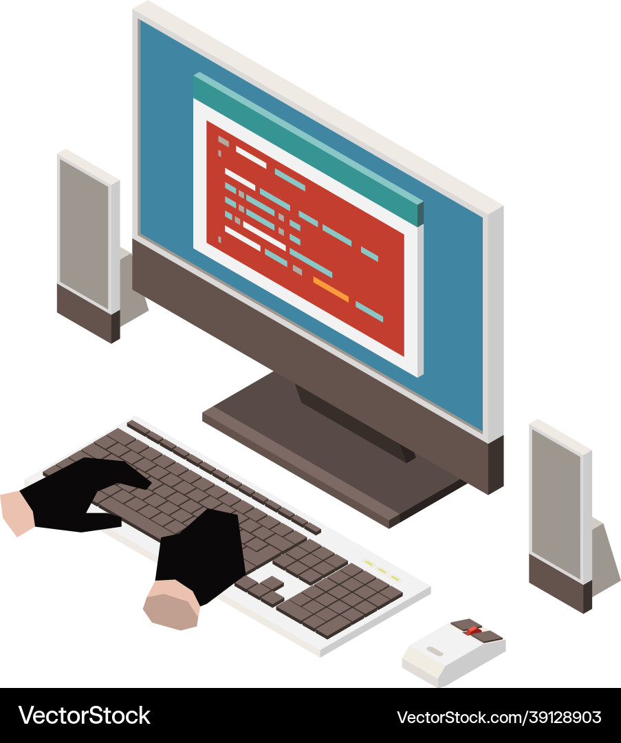 Hacker isometric icon Hacker isometric icon vector image