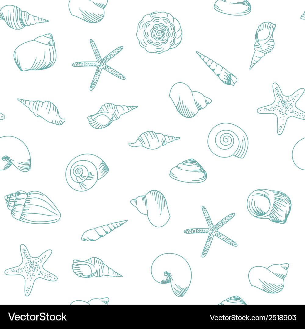 Sea Shell Pattern - Seamless vector image