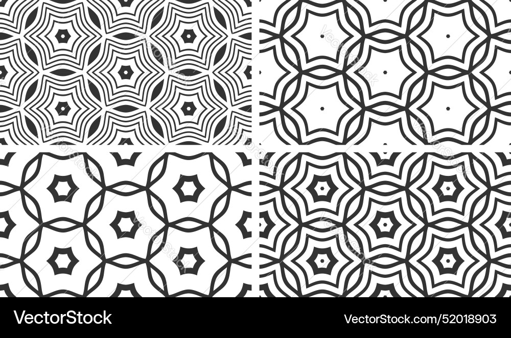 Seamless patterns set vector image