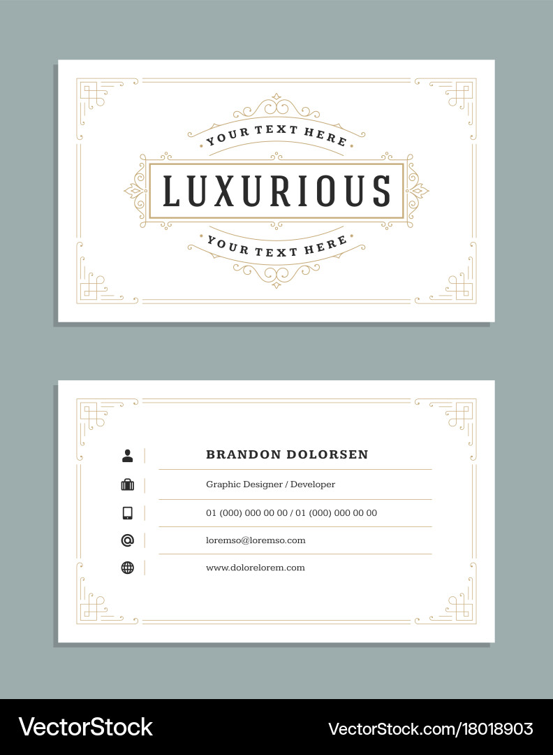 Vintage Luxury Business Card Ornament Vector Image