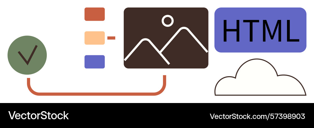 Web development process with html images cloud Web development process with html images cloud Vector Image