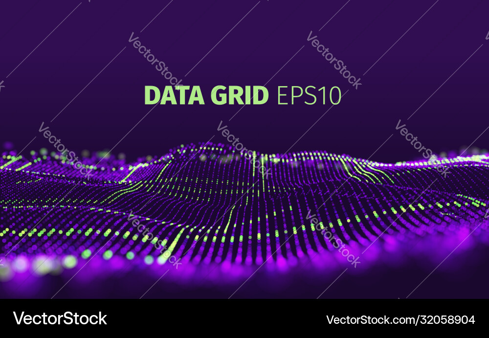 Abstrakte Daten Grid Partikelhintergrund vektorbild