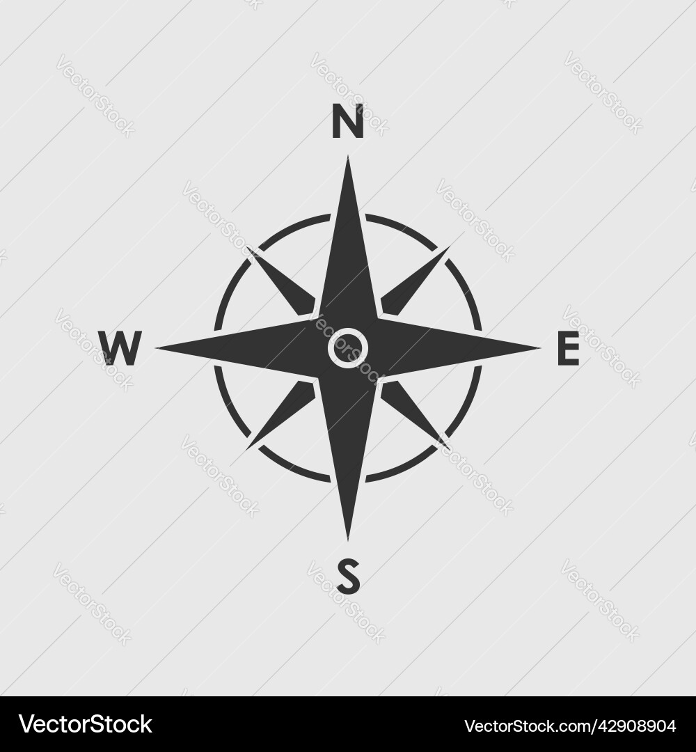 Compass Icon - Navigation Symbol vector image