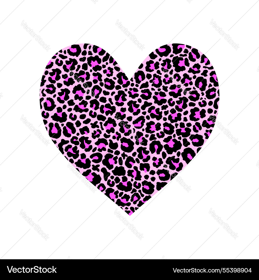 Heart filled of leopard pattern Vector Image