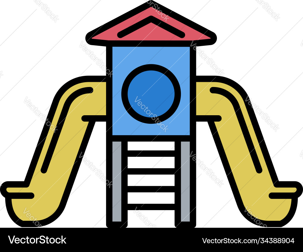 Kid slide playground icon outline style Kid slide playground icon outline style vector image