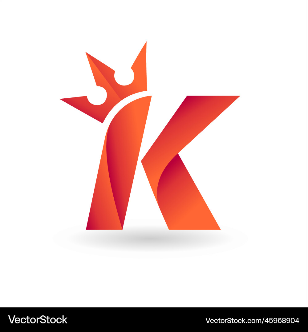 Letter k logo with crown concept Letter k logo with crown concept vector image