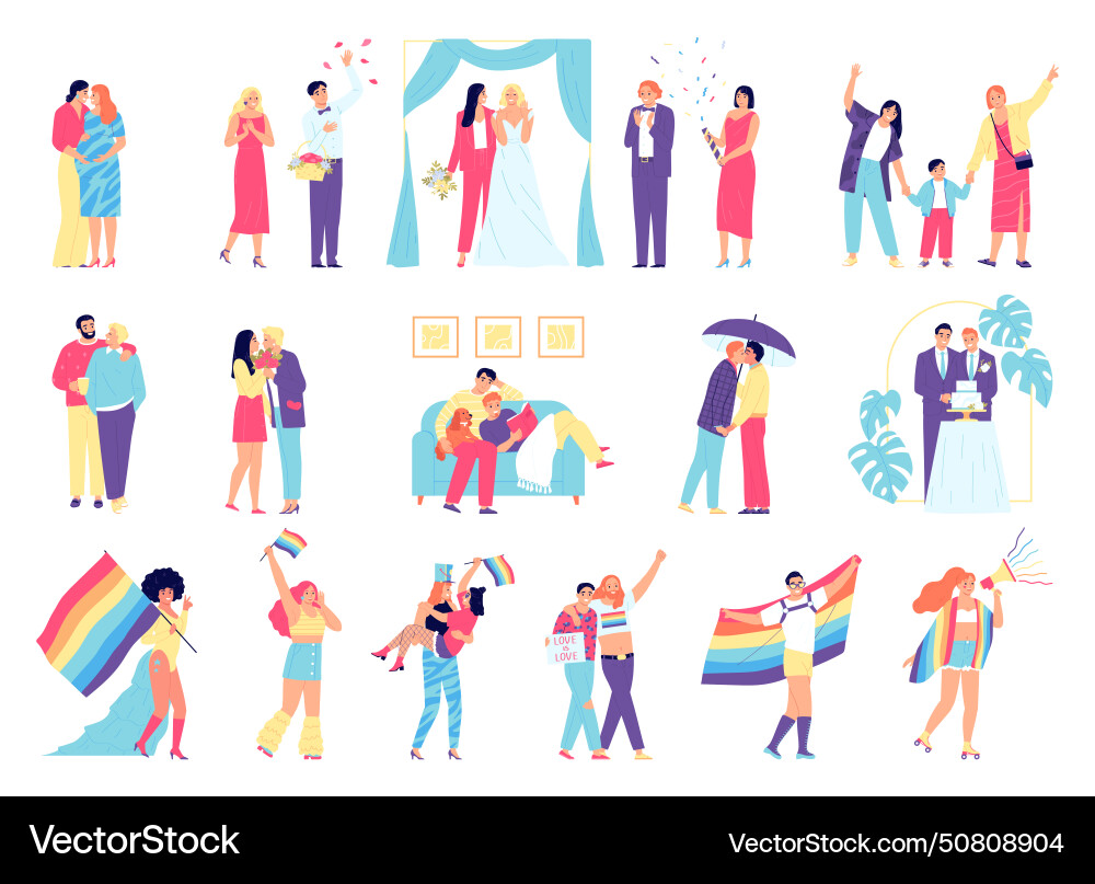 Lgbt icon set vector image