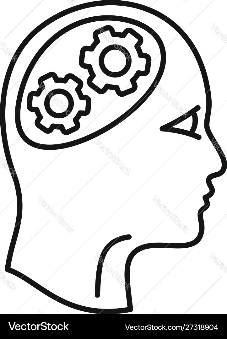Logic brain icon outline style Logic brain icon outline style Vector Image