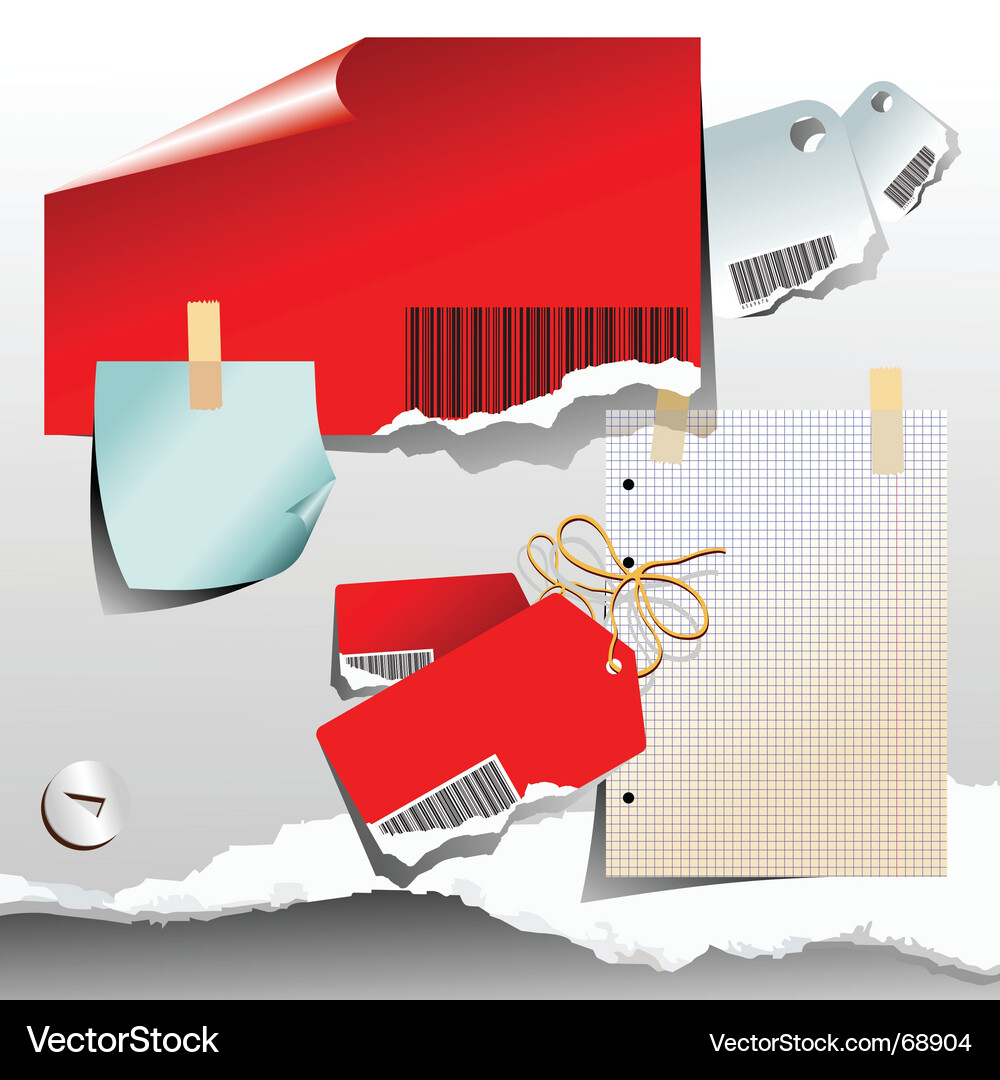 Papier Tags und Elemente Vektorbild