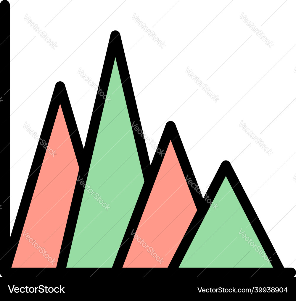Regression analysis icon color outline Regression analysis icon color outline vector image