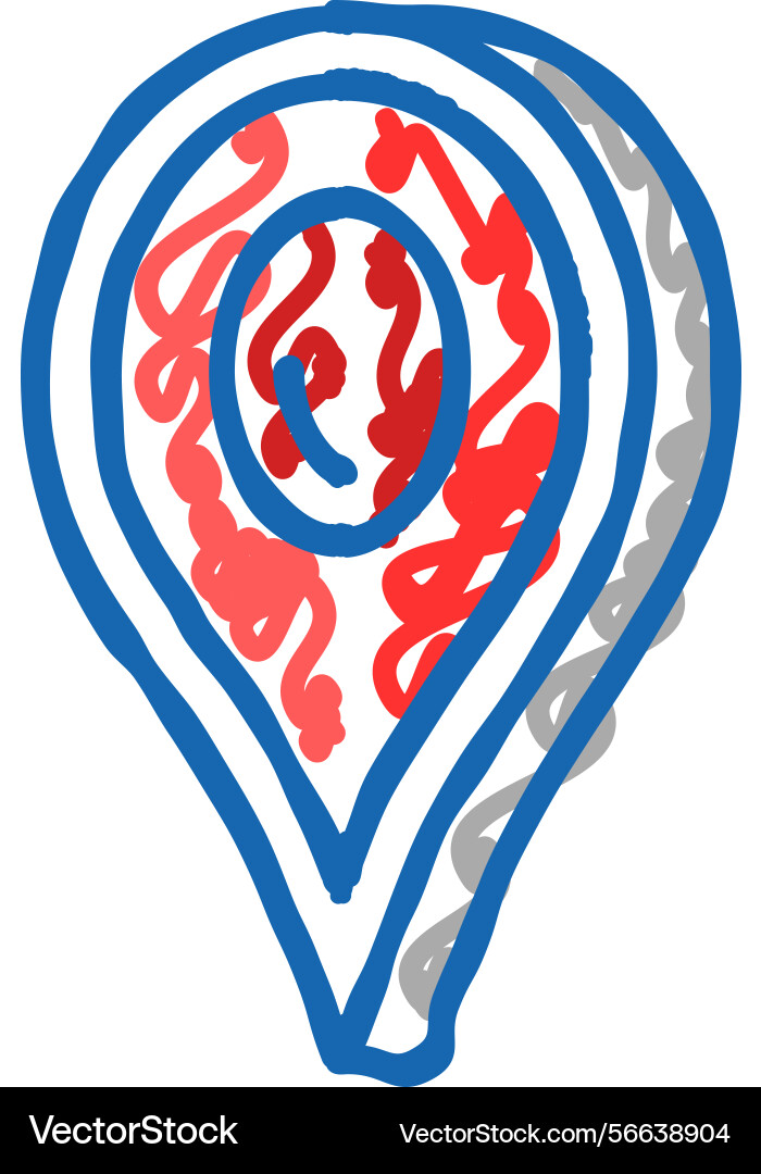 Rote Zeigerkarte Standort-Symbol doodle Rote Zeigerkarte Standort-Symbol doodle vektorbild
