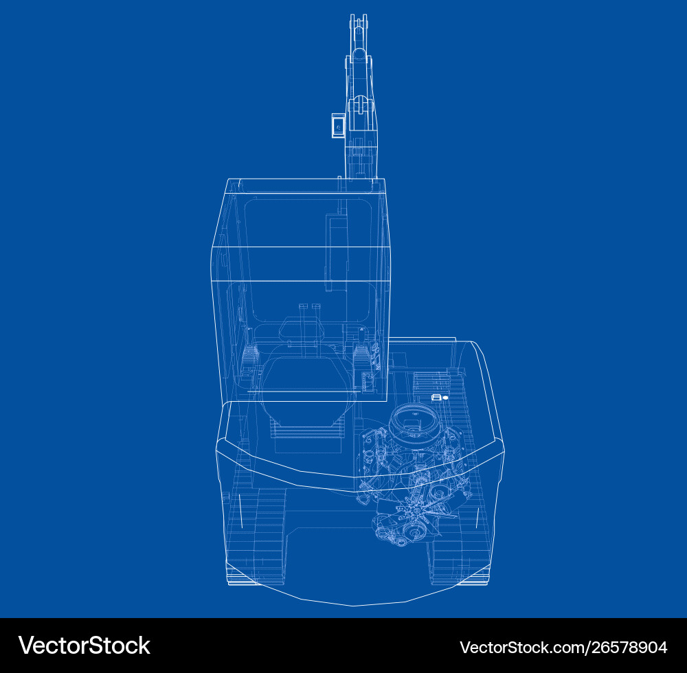 Sketch small treactor with actor Vector Image