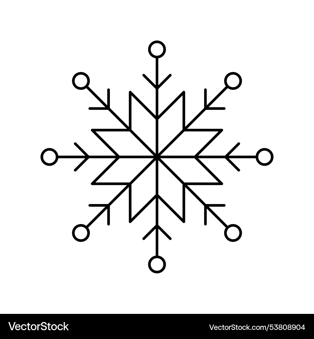 Snowflake for snow design and pattern black line Snowflake for snow design and pattern black line vector image