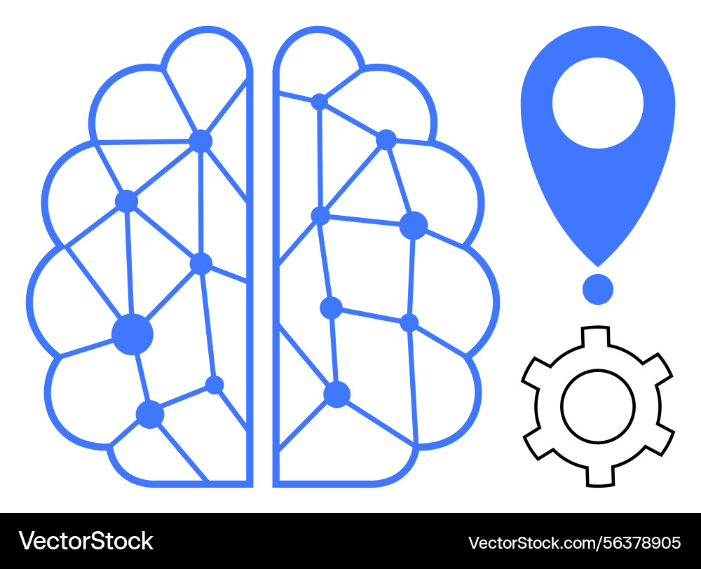 Artificial intelligence concept with neural brain Artificial intelligence concept with neural brain vector image