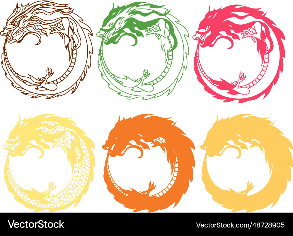 Chinese dragon new year multilayer cut template Chinese dragon new year multilayer cut template vector image