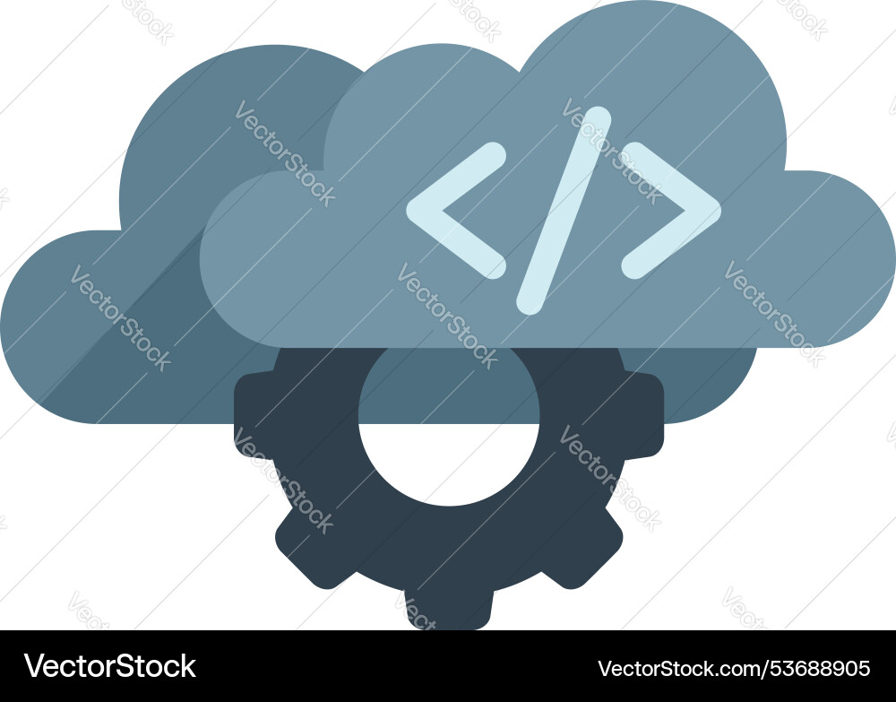 Cloud computing development gear system vector image