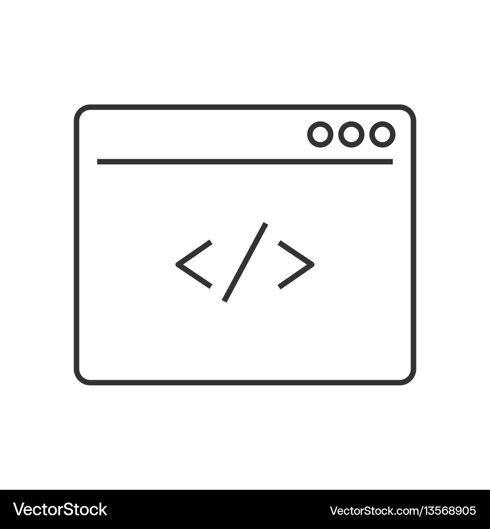 Coding Line Icon - Abstract vector image
