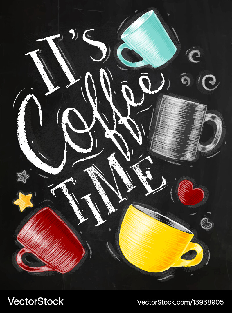 Coffee Time Chalkboard Poster vector image