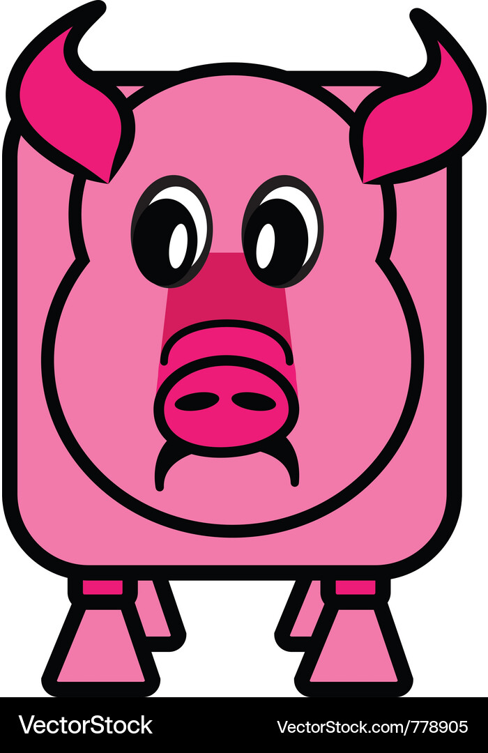 Cube pig Vector Image