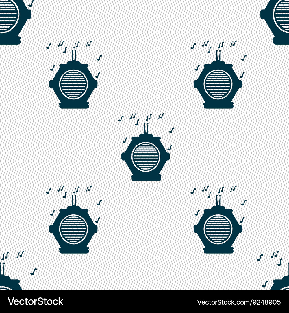 Old analog radio icon sign seamless pattern Vector Image