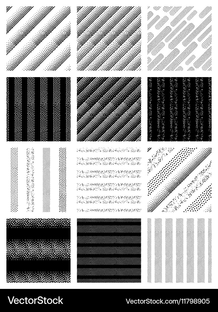 Pointillist Circle Patterns vector image