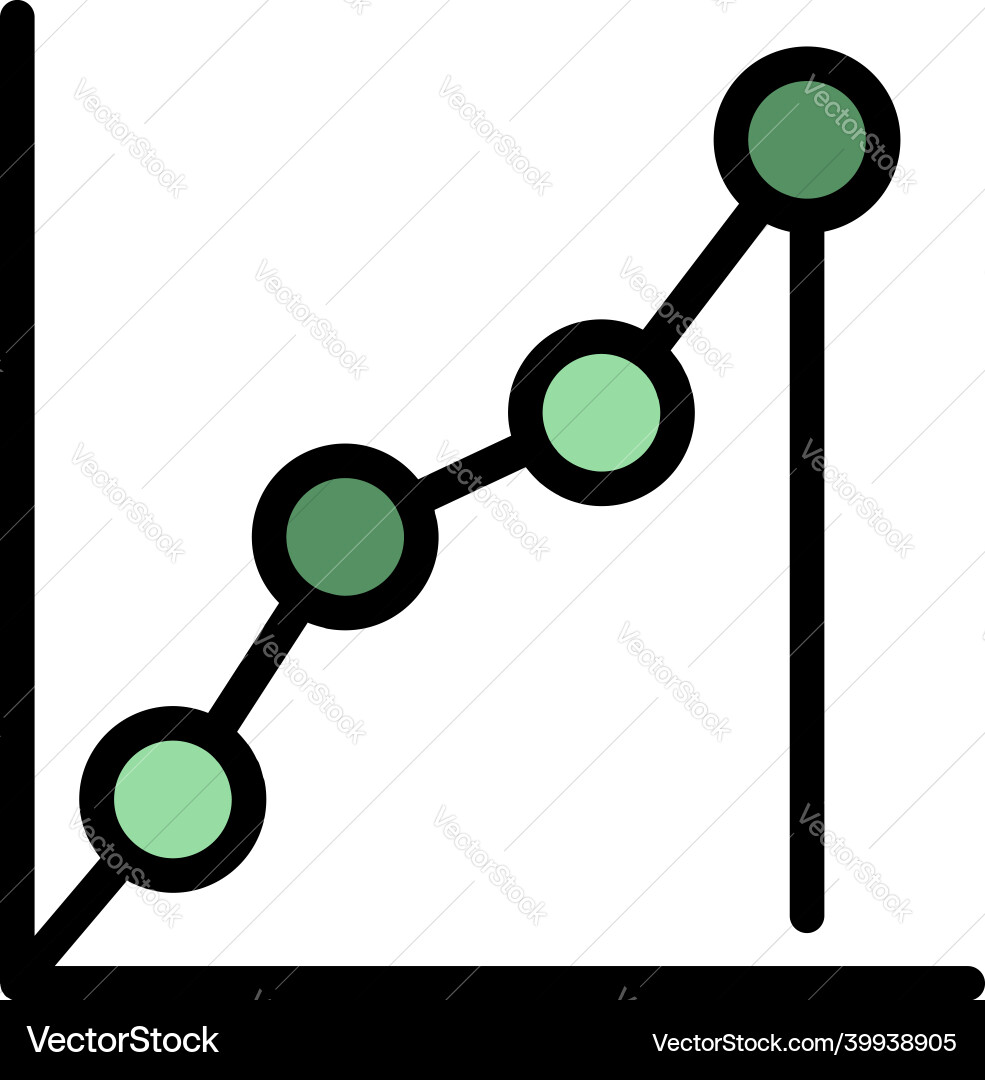 Progression data icon color outline Vector Image
