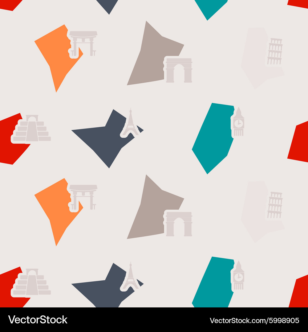Seamless background with architectural monuments Vector Image