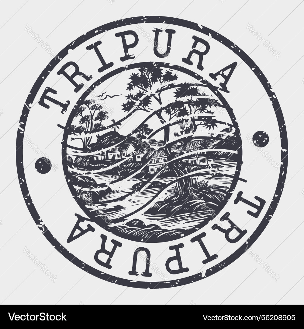 Tripura stamp retro postmark Tripura stamp retro postmark vector image