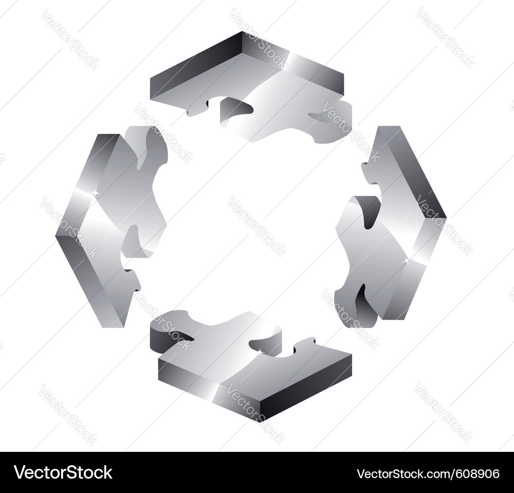 Abstract Puzzle Tiles - 3D Vector Image