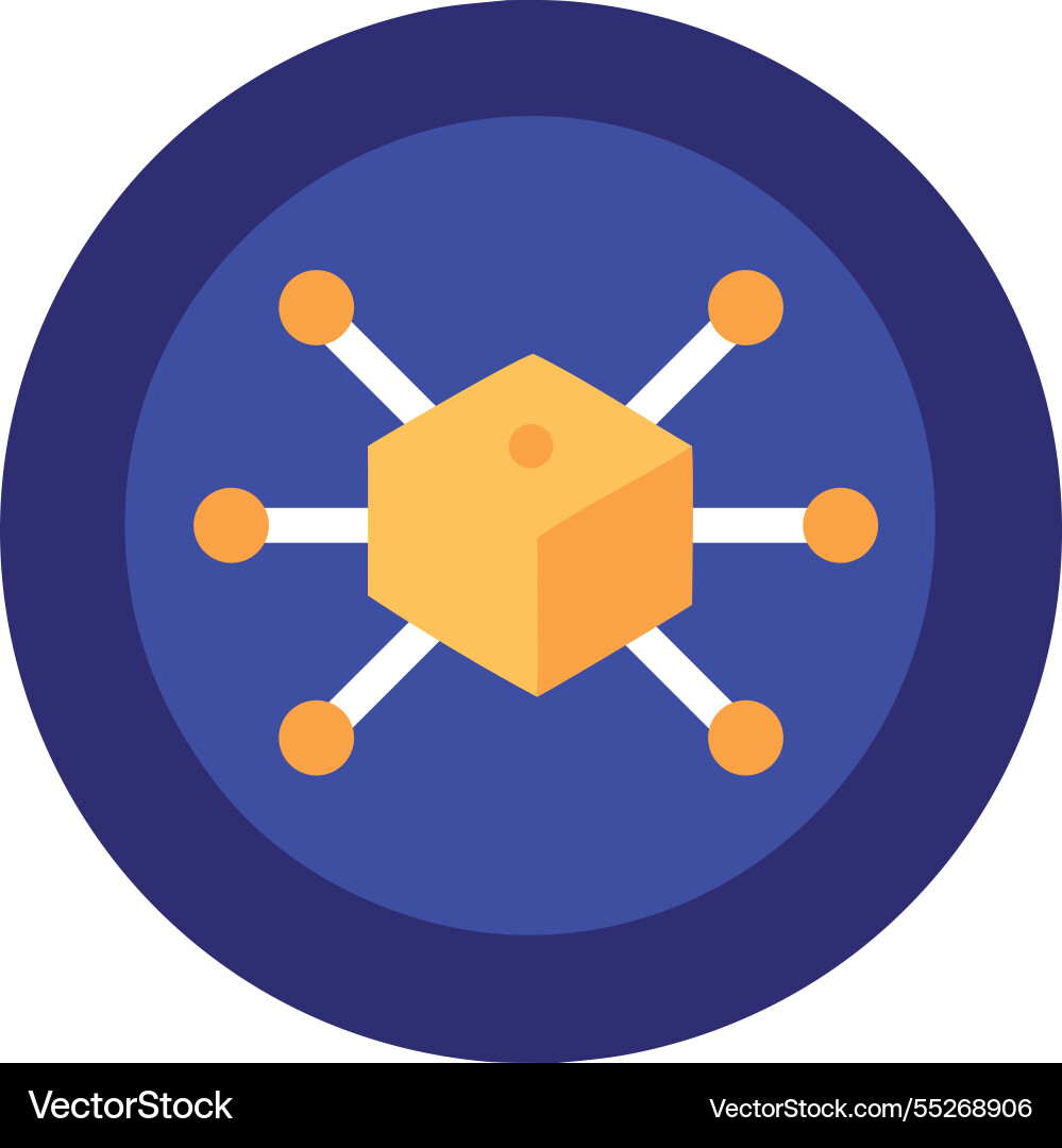 Blockchain network decentralized nodes icon Vector Image