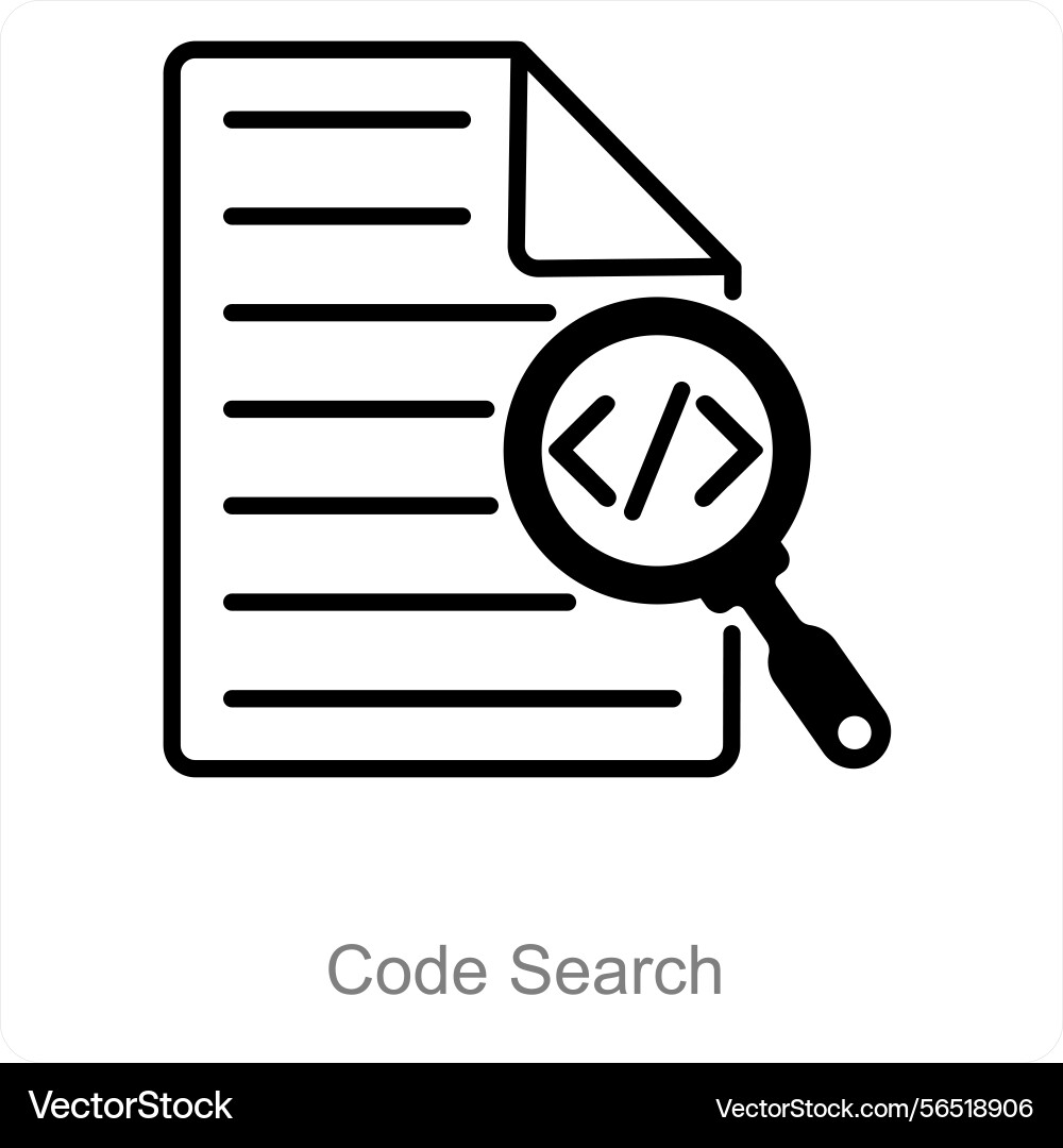 Code search and technology icon concept Vector Image