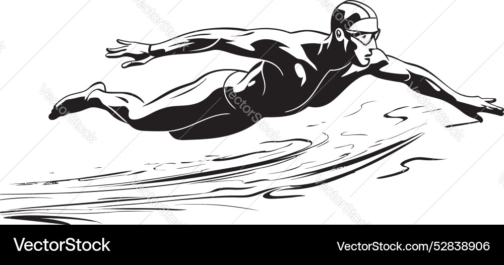 Dive dynamo symbolic swim emblem stream swift Vector Image