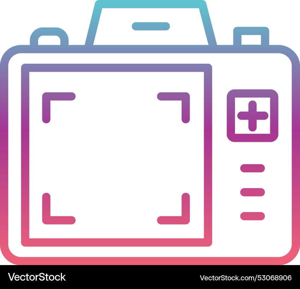 Dslr camera display line gradient design Vector Image