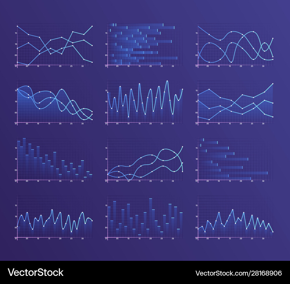 Graphs and charts vector image