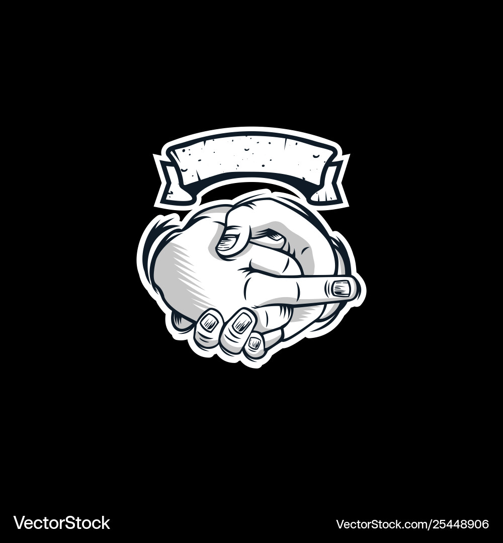 Handshake enemy with text vector image