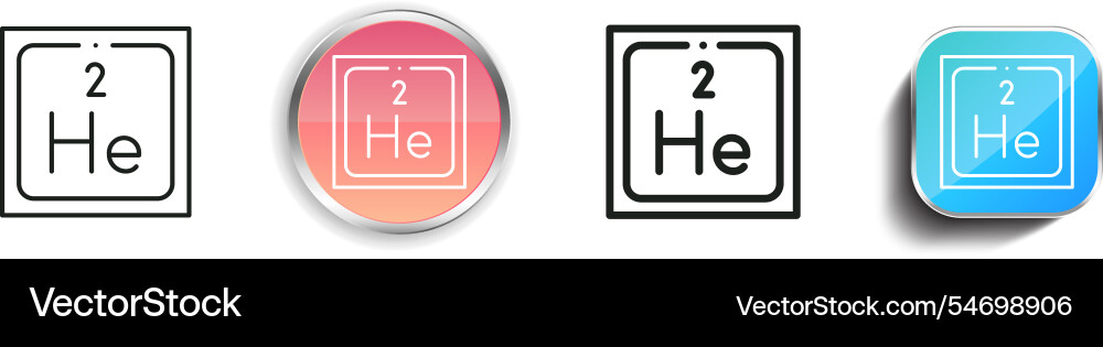Helium icon thin linear regular and button style Helium icon thin linear regular and button style vector image