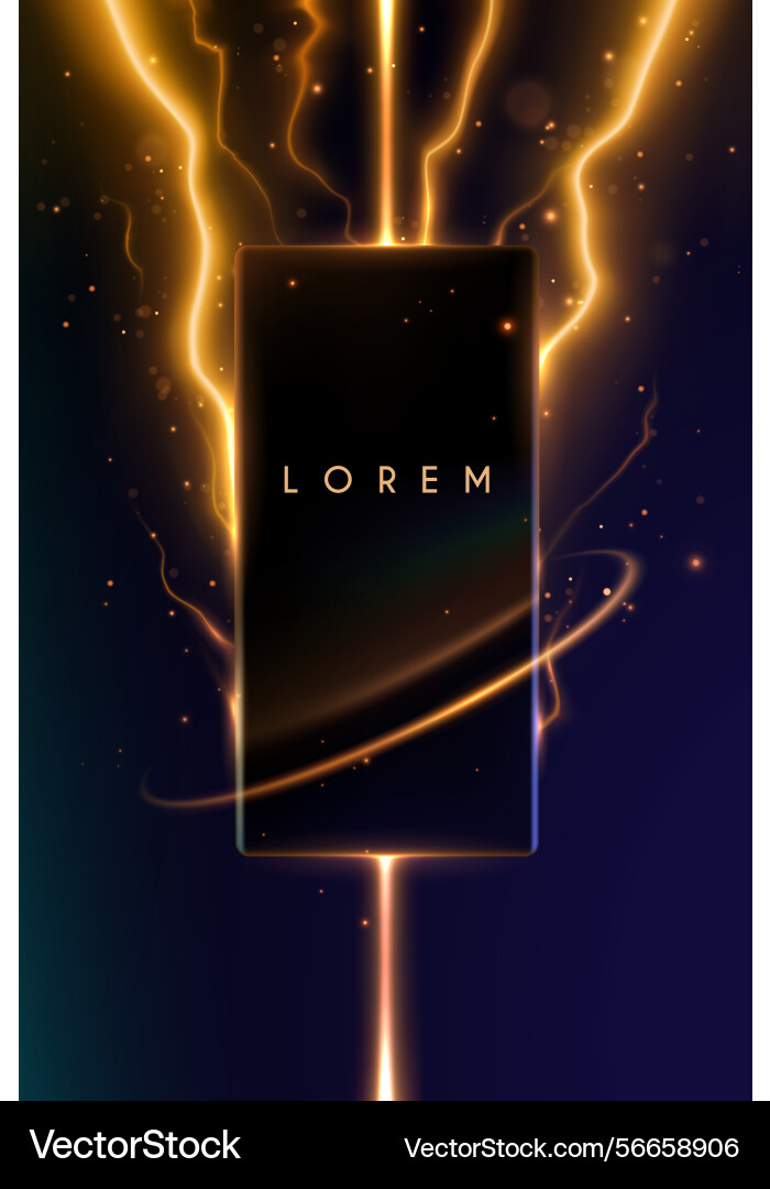 Rectangle shape template with lightning effect Rectangle shape template with lightning effect vector image