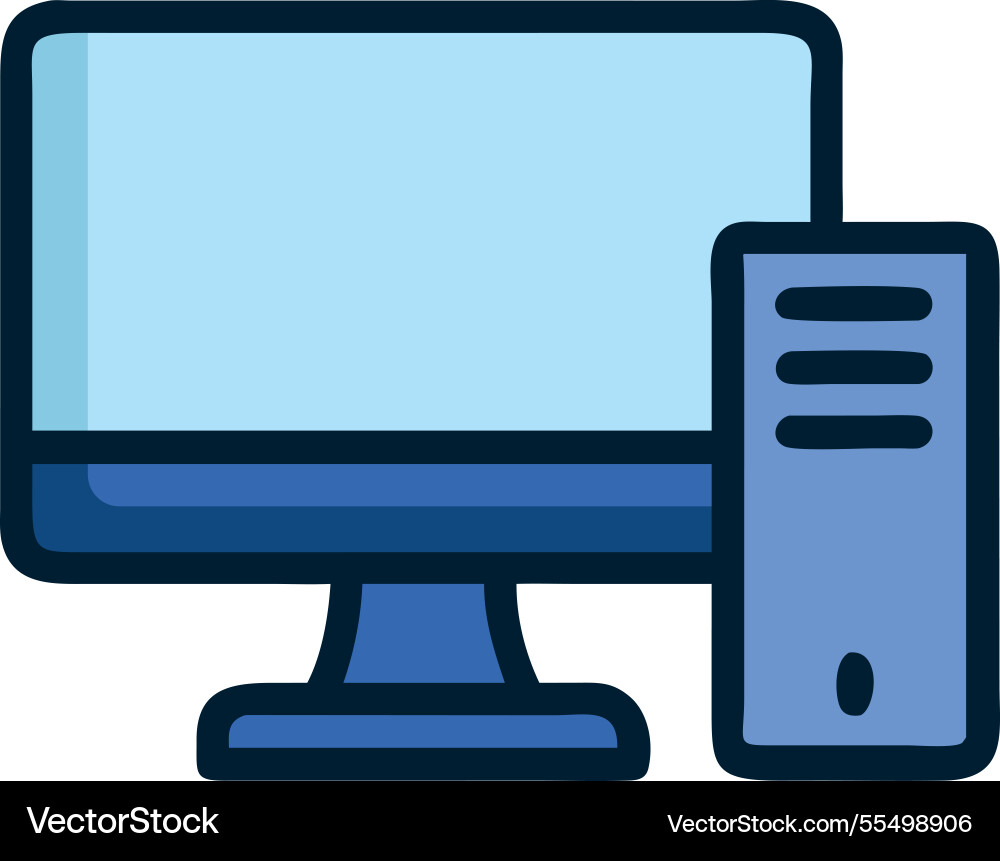 Telecomunication desktop computer icon Vector Image