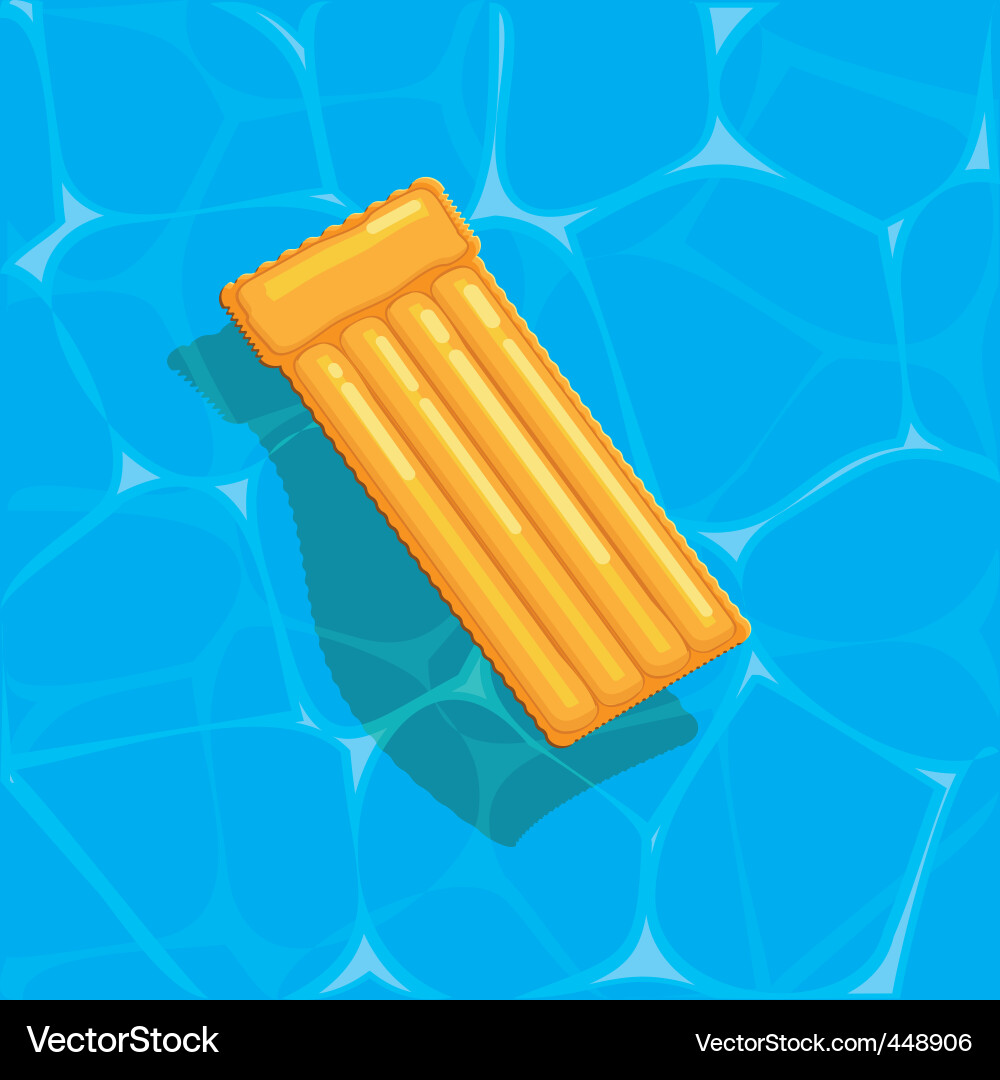 Yellow Inflatable Lilo Vector Image