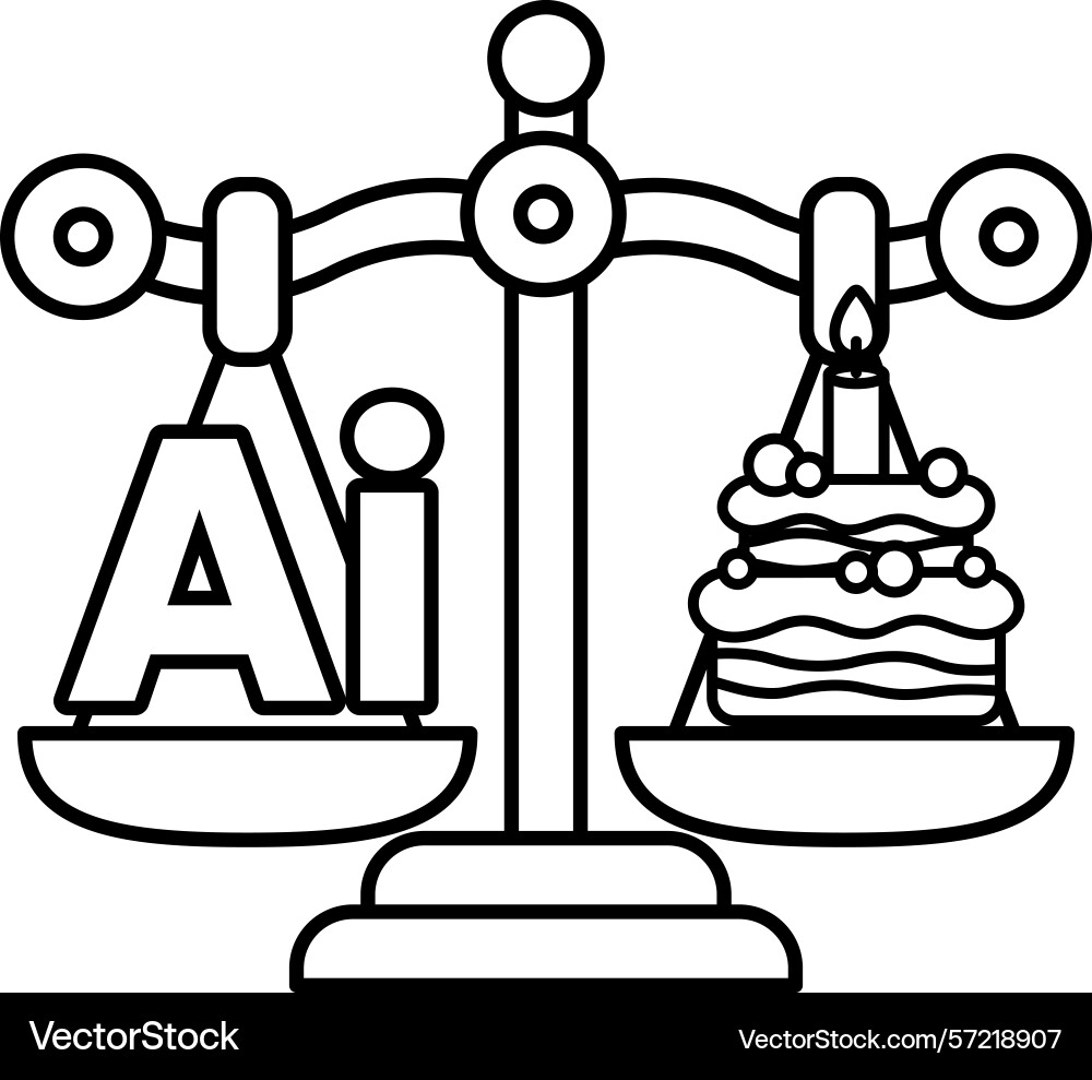 A scale with the letters ai on one side A scale with the letters ai on one side vector image