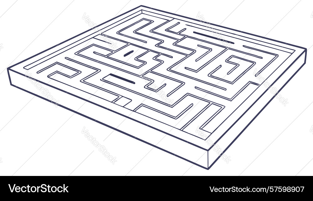 Classic maze puzzle problem solving challenge vector image
