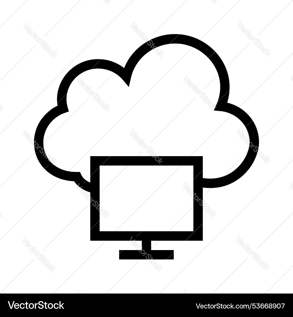Cloud computing icon outline style design Vector Image